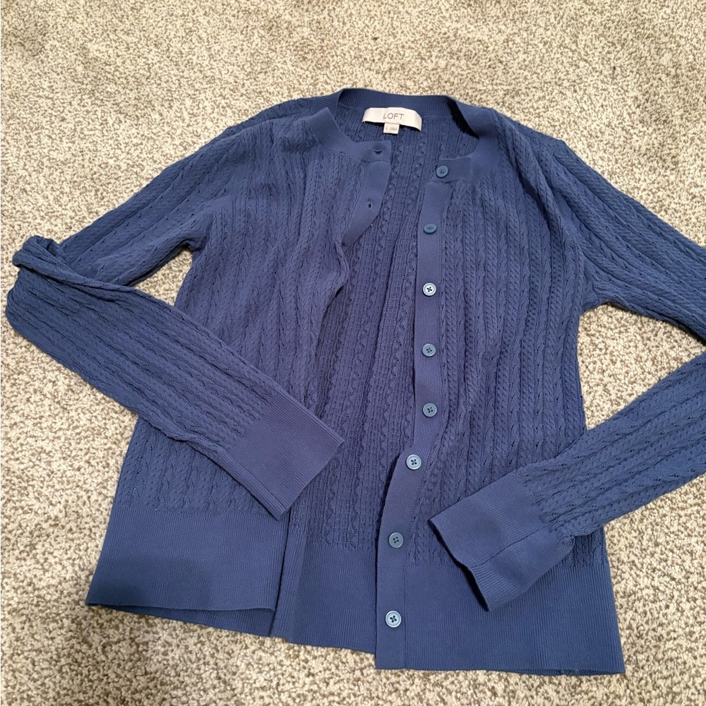 LOFT Women's Navy Cardigan Sweater